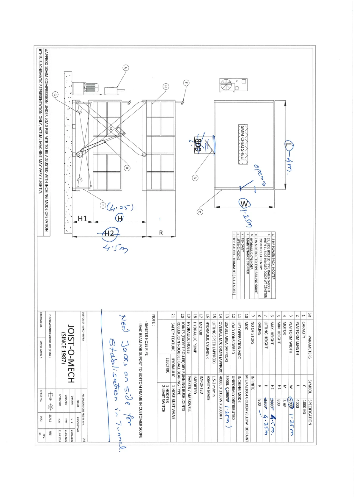 Scissor Lift GA Drawing