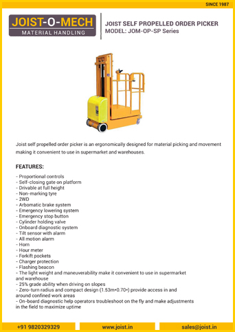 Self Propelled Order Picker