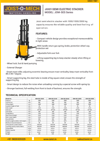 Semi Electric Stacker