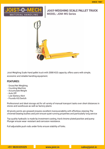 Weighing Scale Pallet Truck