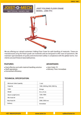 Folding Floor Crane