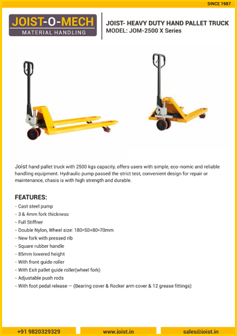 Heavy Duty Pallet Truck 2500 kgs