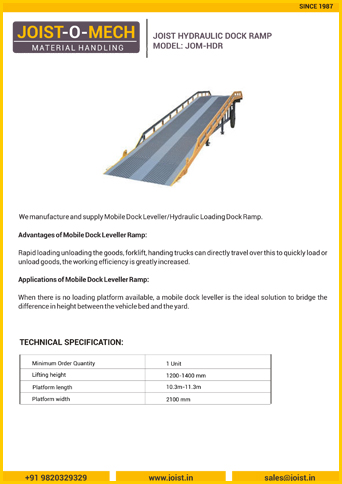 Hydraulic Loading Dock Ramp